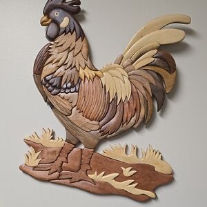 Large Wooden Rooster 14 Inch By 16 Inch Tall